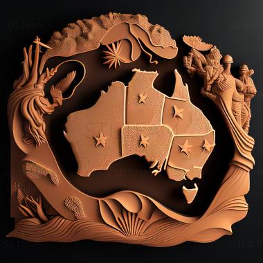 3D model Australia  Commonwealth of Australia (STL)